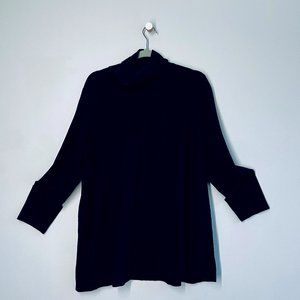 J Jill - Luxe Supima Turtleneck Tunic - Black - 2X